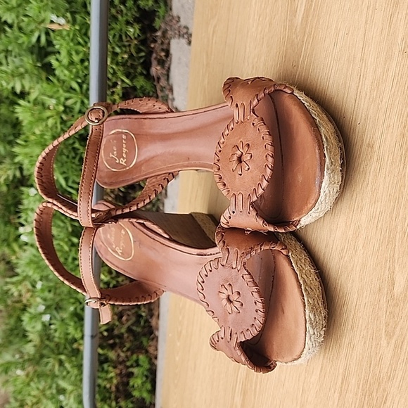 Jack Rogers Wedge Ankle Strap Sandals in Cognac Size 9.5 - Picture 2 of 11